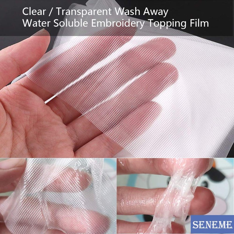 Seneme Water Soluble Stabilizer for Embroidery Topping Film (12 in x 50 yd Roll)  Seneme 35um Clear Embroidery Stabilizers - Wash Away Embroidery Stabilizer for Machine Embroidery Stabilizer and Hand Sewing - Image 3